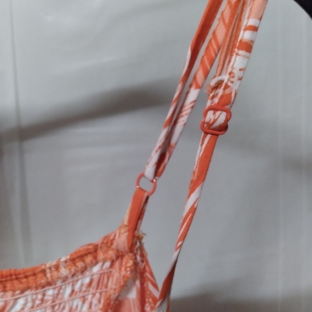 🦋 Apricot Orange Palm Leaf Dress Medium - Picture 7 of 9